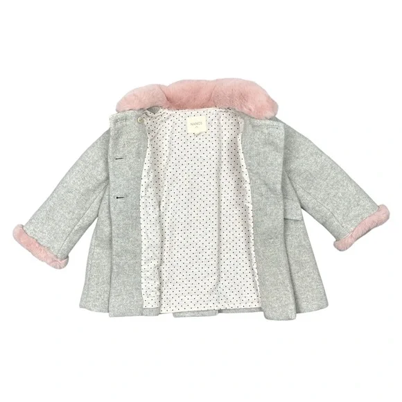 Chic Gray Coat with Pink Accents - Picture 3 of 3